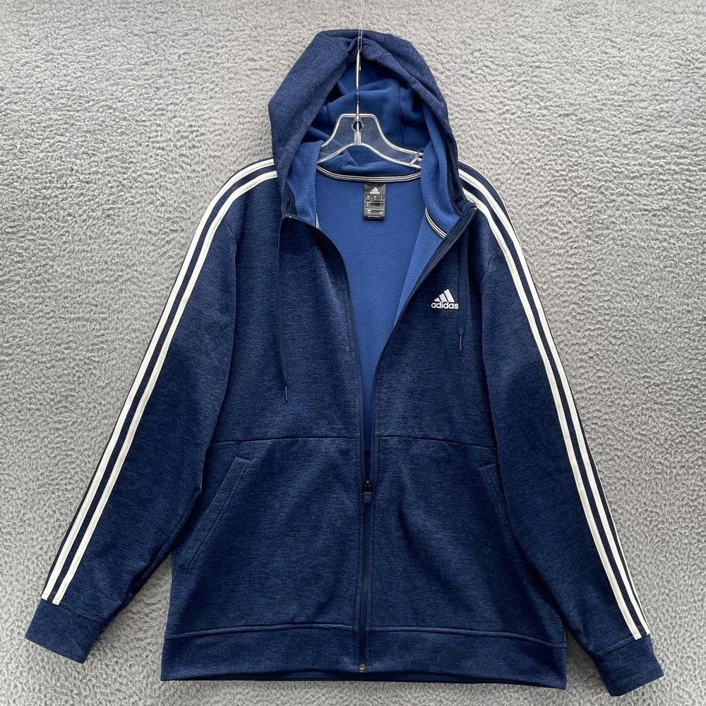 Adidas‎ Track Hoodie Jacket Large Climawarm Sportswear Training Soccer 90's Gym